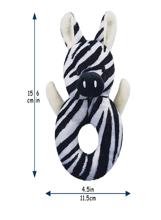 Doindute Baby Zebra Soft Rattle Toy, Zebra Plush Infant Shaker Rattle Easy-Grasp Stuffed Animal Toy, Gifts for Newborns Babies Toddlers Boys Girls, 6 Inches - Image 3