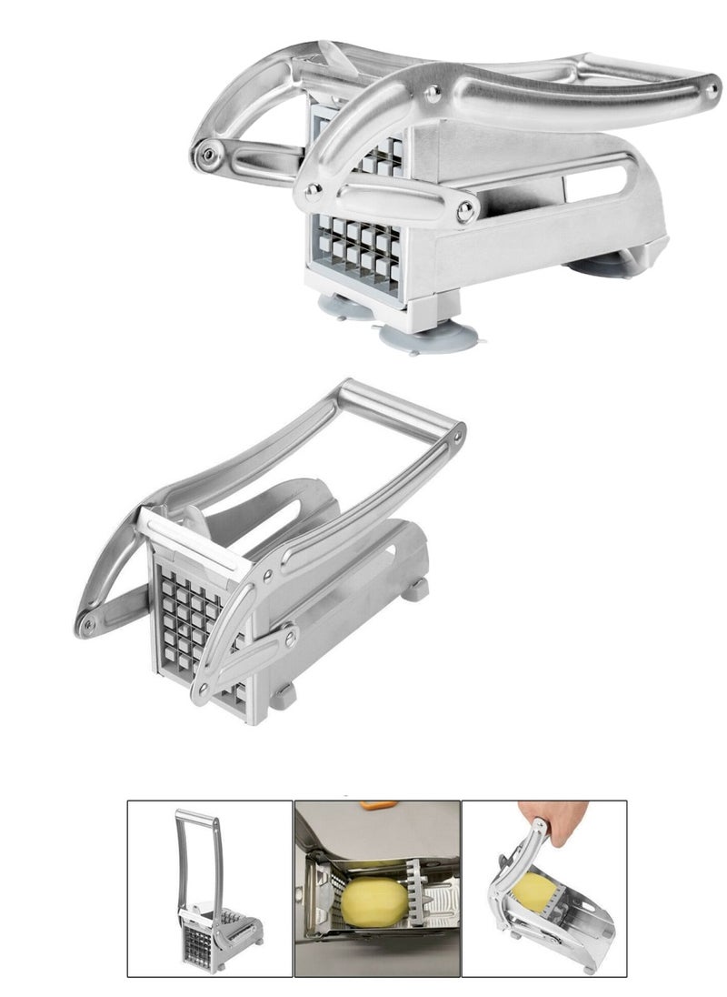 2 Pieces Stainless Steel French Fries Slicer Potato Chipper Chip Cutter Chopper Maker Veg - Image 1