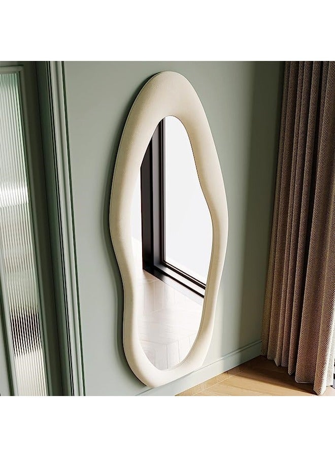 NKX Full Length Dressing Mirror Wall mount and Free Standing 70X170 CM Milk Tea Color - Image 3