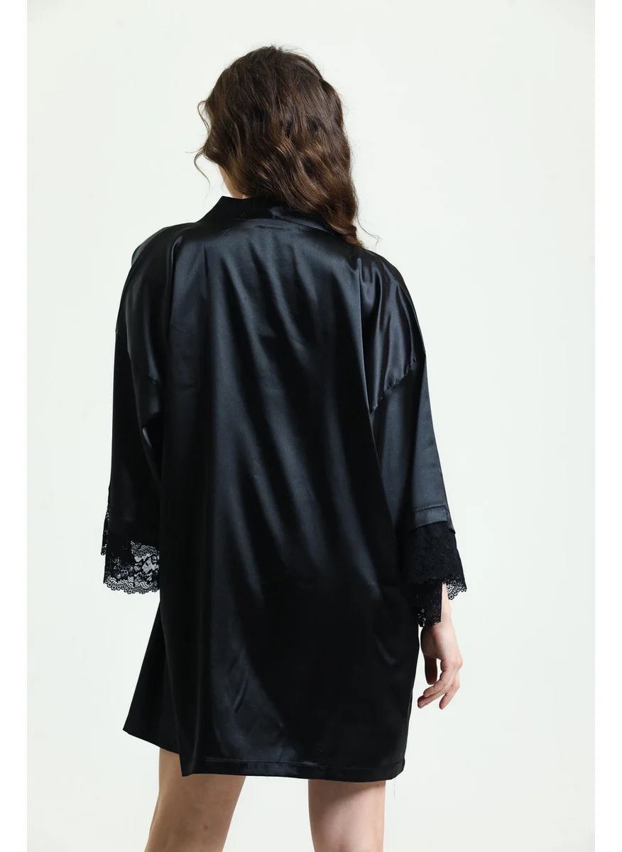 Magic Form 37430 - Crepe Satin Lace Dressing Gown