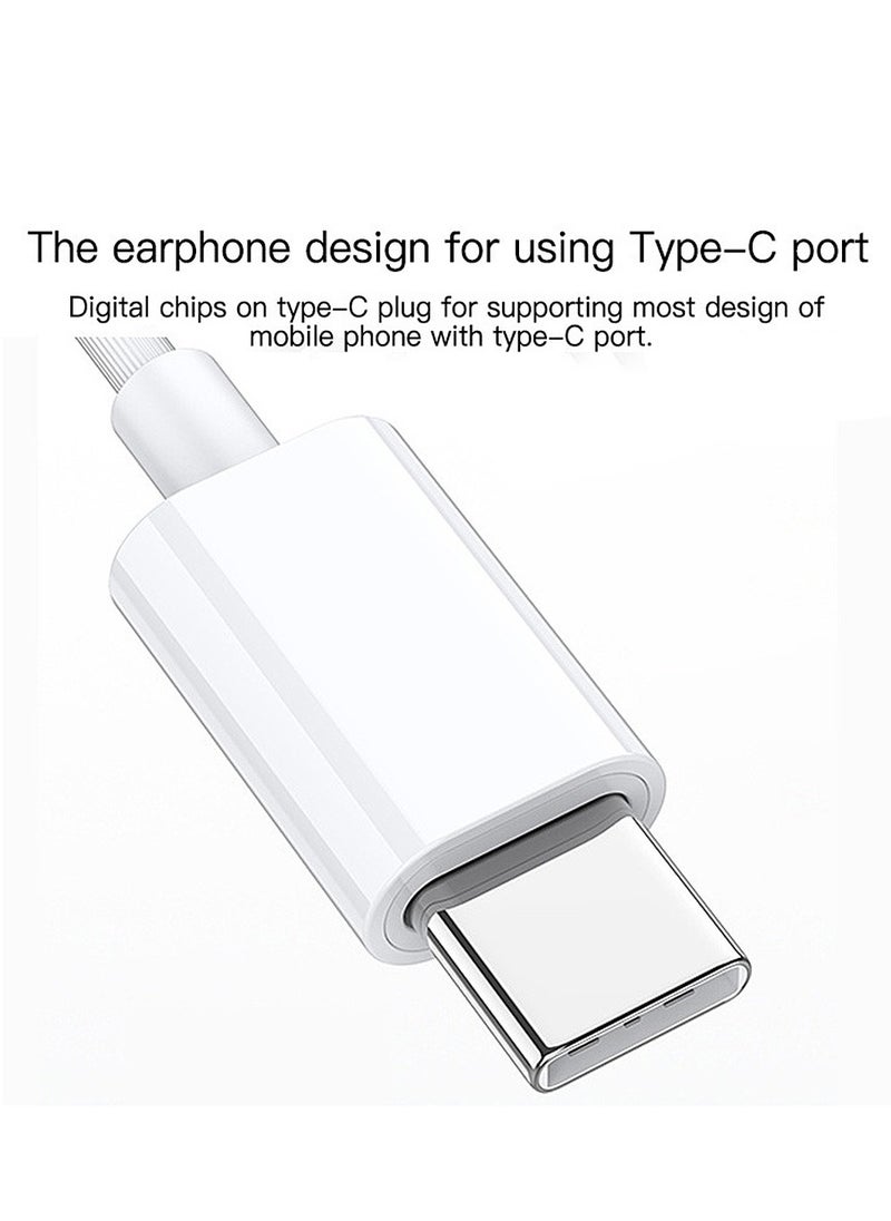 Yesido In-Ear Wired Earphones with Microphone and Type-C Connector, Aluminum Shell, Noise Cancelling, Yesido YH35 - White  - Image 2