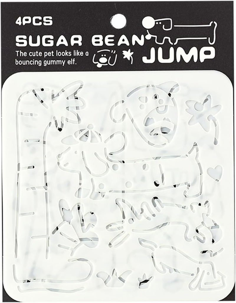 Sweet Beans Jump Color Holiday Stencil Template Reusable PET Safe Round Edge Art Craft - Image 1