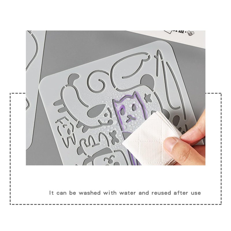 Sweet Beans Jump Color Holiday Stencil Template Reusable PET Safe Round Edge Art Craft - Image 4