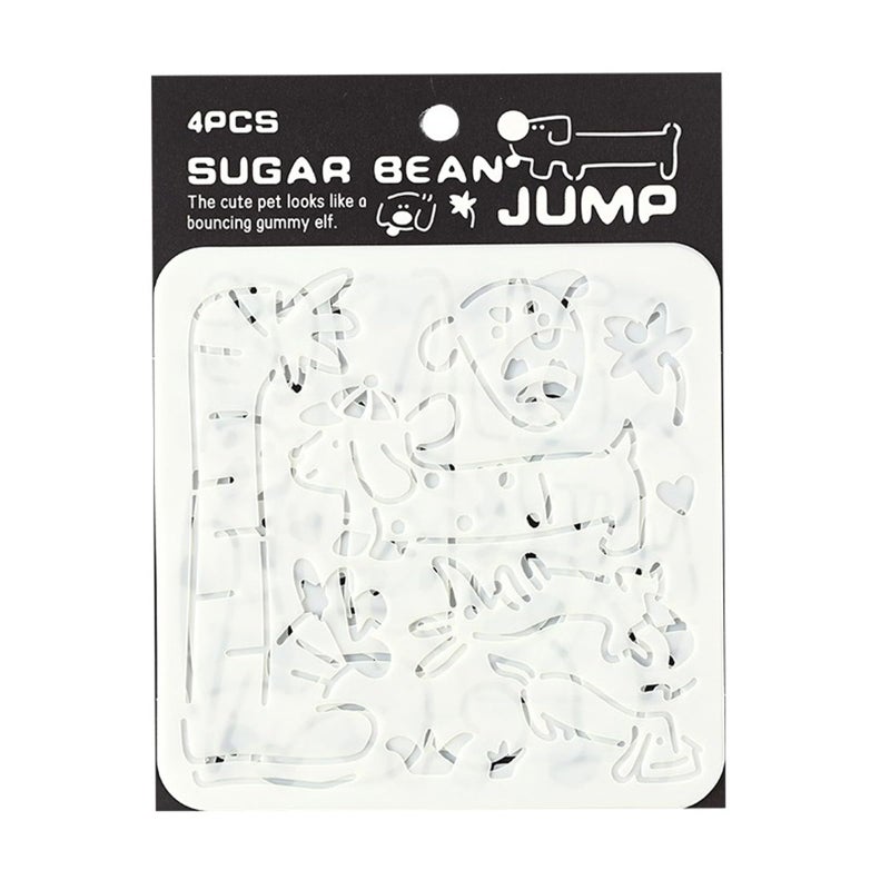 Sweet Beans Jump Color Holiday Stencil Template Reusable PET Safe Round Edge Art Craft - Image 2