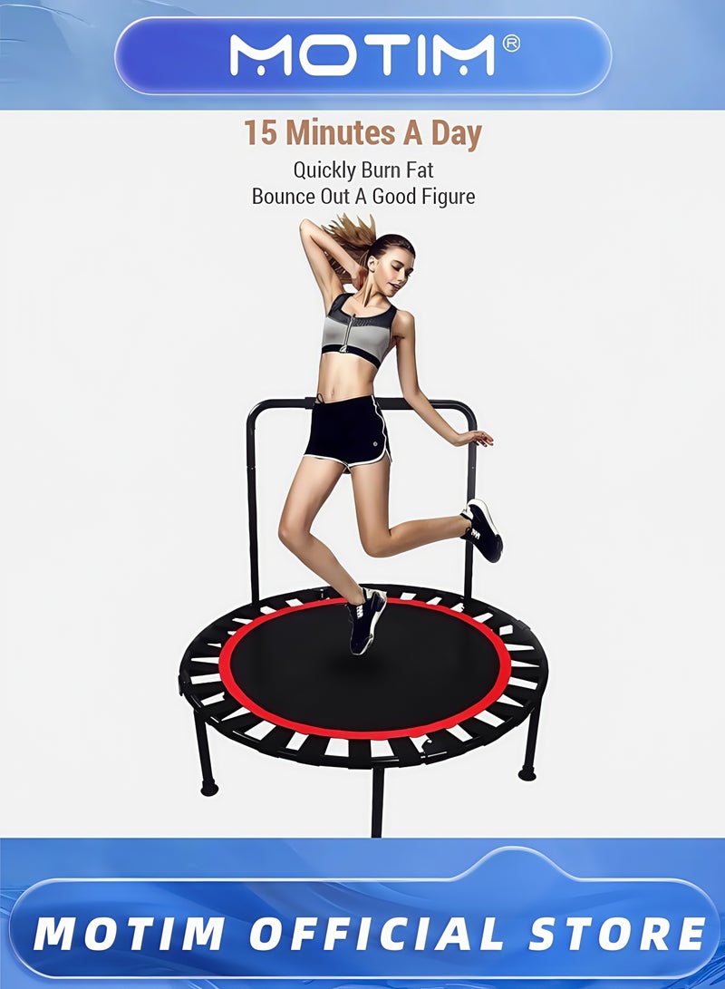 موتيم ترامبولين للياقة البدنية قابلة للطي 40 بوصة ترامبولين تمارين رياضية ترفيهية مع مقبض قابل للإزالة ترامبولين منزلي للأطفال والعائلة للاستخدام الداخلي والخارجي - Image 3