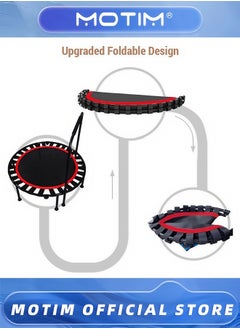 Motim 40" Folding Fitness Trampoline Rebound Recreational Exercise Trampoline with Removable Handlebar Portable Home Jump Trampoline for Kids and Family Indoor/Outdoor Exercise  - Image 5