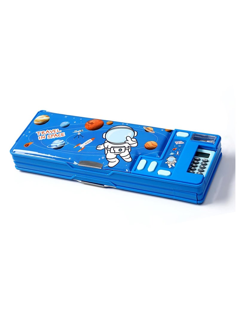 NIIMBOT Multifunction Pencil Case with Calculator, Pencil Sharpener and Curriculum, Multiple Cute Patterns, Suitable for Elementary School Girls, Boys, Great Gifts for Kids (Blue)  - Image 5