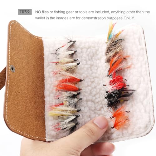 FAISOX Fly Boxes for Fly Fishing Leather Wallet Tackle Box Flies Streamer Dry Fly Box Display Case Gifts for Men Women Fly Wallet - Image 3