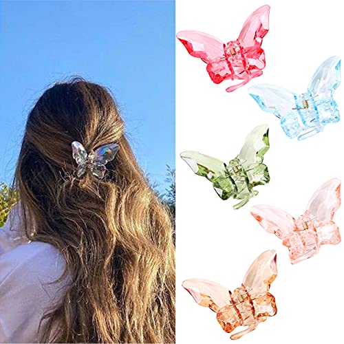 NAISIER Hair Accessories - 3.3 inch Butterfly Hair Claw Clips, Large Sized Jaw Clips for Girls and Women, 5 Pack - Image 1