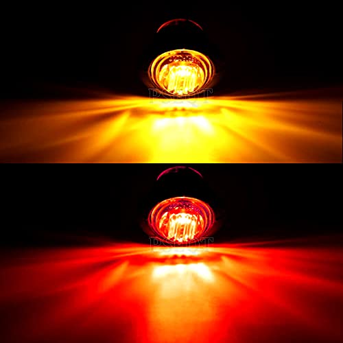 PSEQT 3/4 Inch Trailer Marker LED Lights, Side Clearance Indicators Tail Light Waterproof for Trailer Truck Car Bus Van Pickup RV Wrangler ATV UTV Boat(10pcs Red & 10pcs Amber) - Image 2