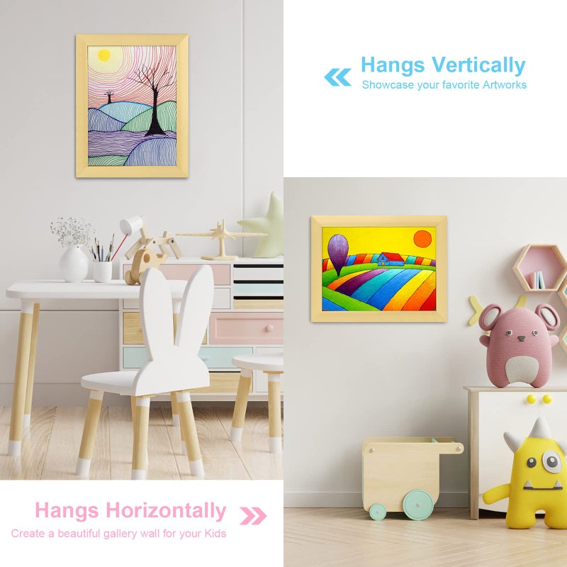 GULETHUN [3-Pack] Kids Art Frames  8.5x11 Front Opening Kids Artwork Frames Changeable  Gold Artwork Display Storage Frame for Wall  Holds 50 Pcs  for 3D Picture  Crafts  Hanging Art  Portfolio - Image 3
