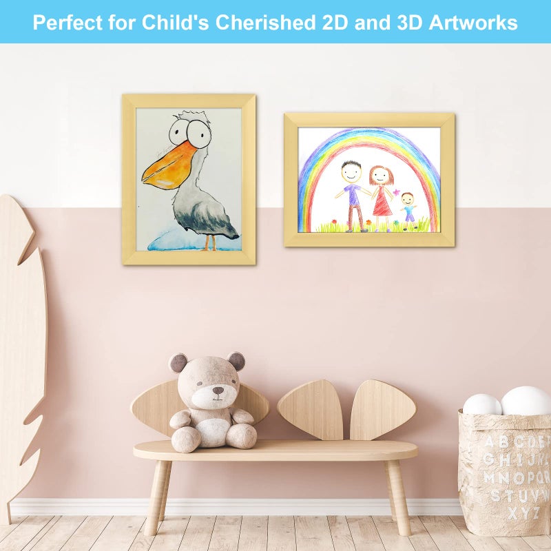 GULETHUN [3-Pack] Kids Art Frames  8.5x11 Front Opening Kids Artwork Frames Changeable  Gold Artwork Display Storage Frame for Wall  Holds 50 Pcs  for 3D Picture  Crafts  Hanging Art  Portfolio - Image 4