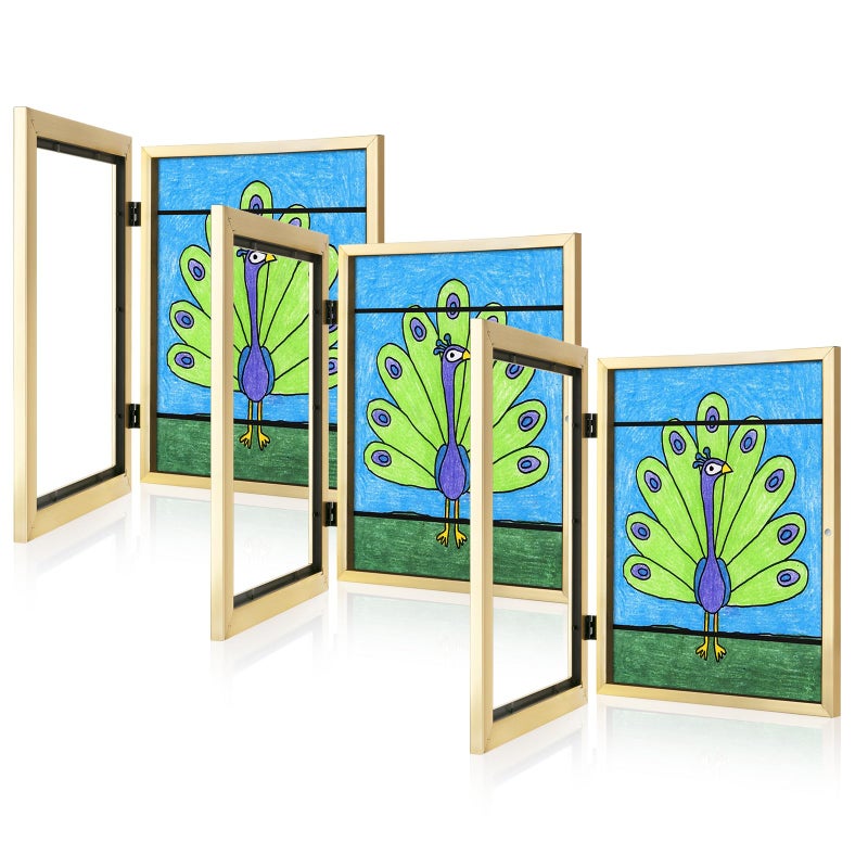 GULETHUN [3-Pack] Kids Art Frames  8.5x11 Front Opening Kids Artwork Frames Changeable  Gold Artwork Display Storage Frame for Wall  Holds 50 Pcs  for 3D Picture  Crafts  Hanging Art  Portfolio - Image 1