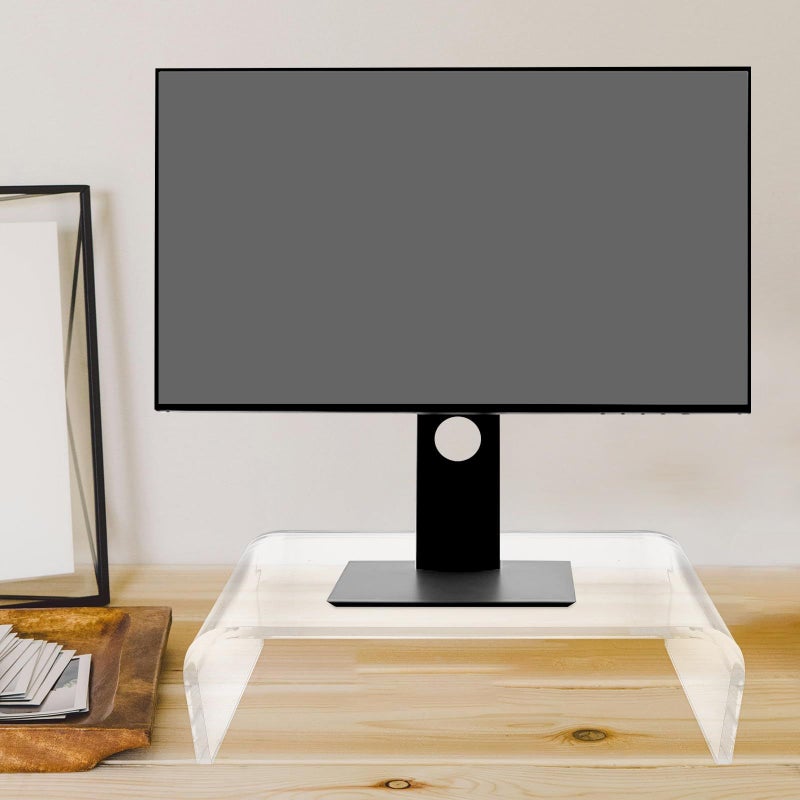 Acrylic Monitor Riser Stand 36x19x10cm Laptop Desk Organizer for Office Home - Image 5