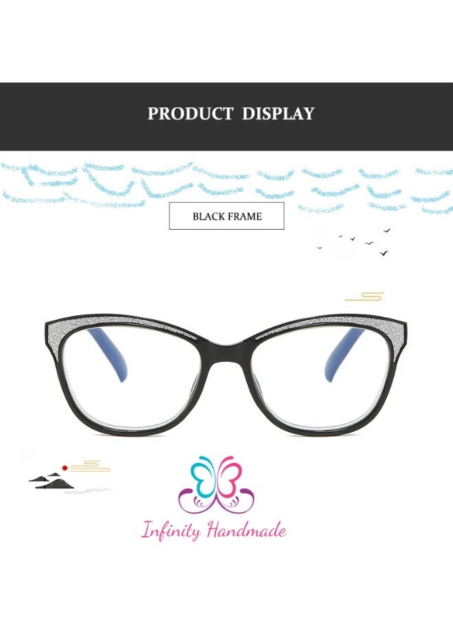Reading Glasses for Men and Women, Computer Glasses, Anti-Blue Light Glasses, Blue Light Filter Glasses, Cat Eye Reading Glasses, Spring-Hinged Reading Aid, Exclusively from Seller INFINITYHANDMADE - Image 2