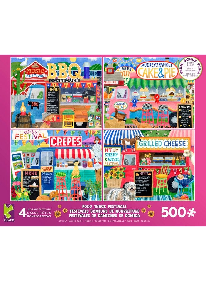 Ceaco - 4 In 1 Multipack - Food Trucks - (4) 500 Piece Jigsaw Puzzles - Image 1