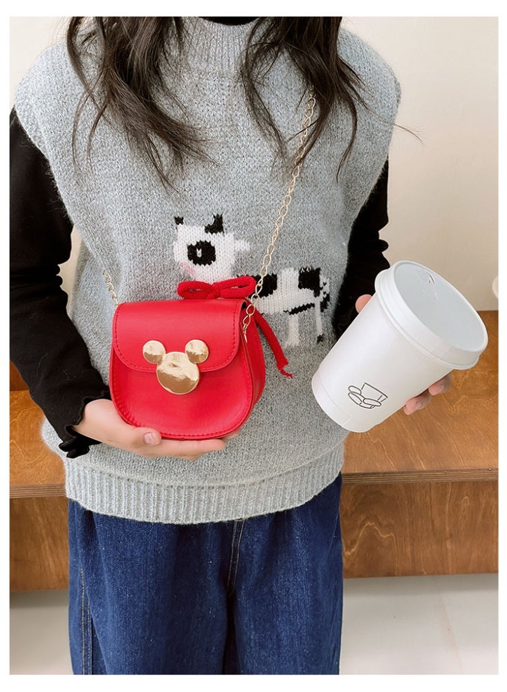 حقيبة سلسلة crossbody للأزياء للبنات ، حقيبة ميكي المغناطيسية للأطفال 11.5 * 11 * 5 سم (حزام الكتف 110 سم) - Image 2