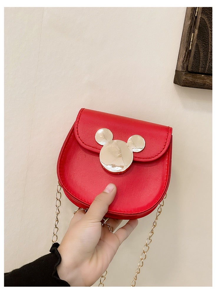 حقيبة سلسلة crossbody للأزياء للبنات ، حقيبة ميكي المغناطيسية للأطفال 11.5 * 11 * 5 سم (حزام الكتف 110 سم) - Image 3