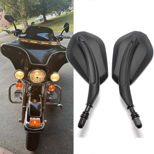 Rich Choices 8mm Black Motorcycle Rearview Side Mirrors Compatible with Harley Sportster XL 883 1200 Road King V-Rod Street Glide Electra Glide Dyna Softail 1990-2018 - Image 5