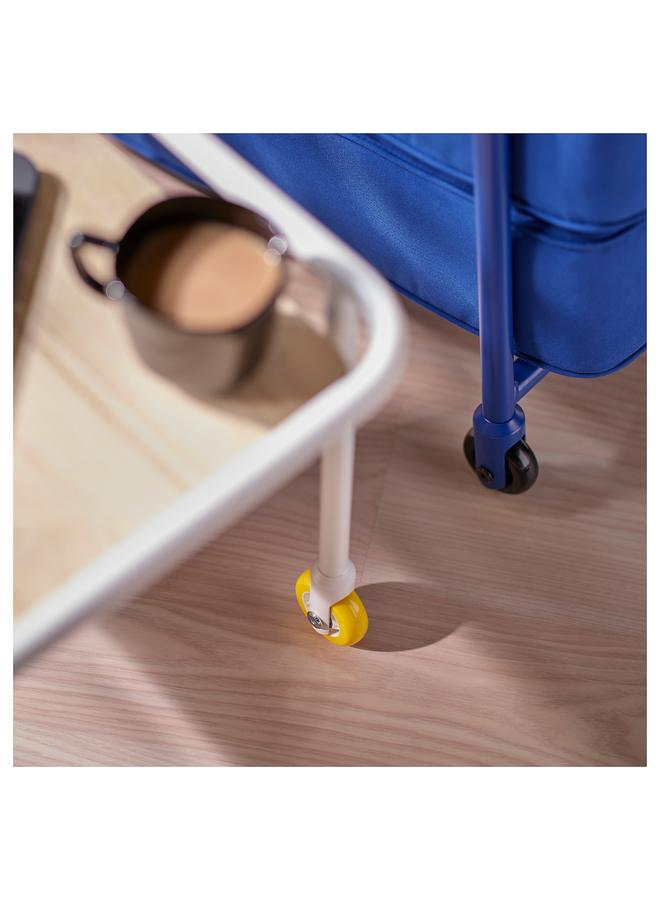 زبون طاولة جانبية على عجلات، تأثير خشب الرماد الفاتح/أبيض، 69x39 سم - Image 4