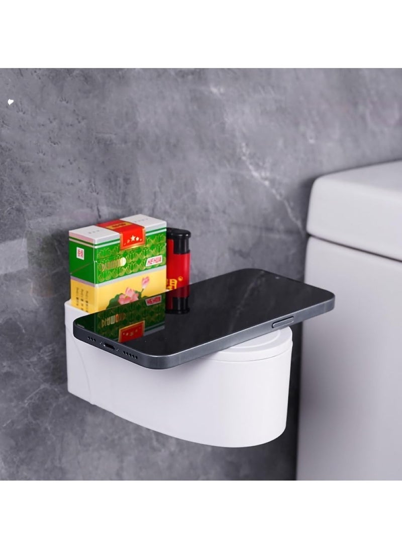 Wall-Mounted Bathroom Toilet Ashtray with Lid High Capacity Metal Liner