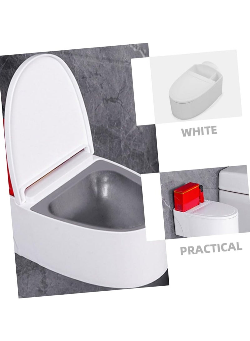 Wall-Mounted Bathroom Toilet Ashtray with Lid High Capacity Metal Liner