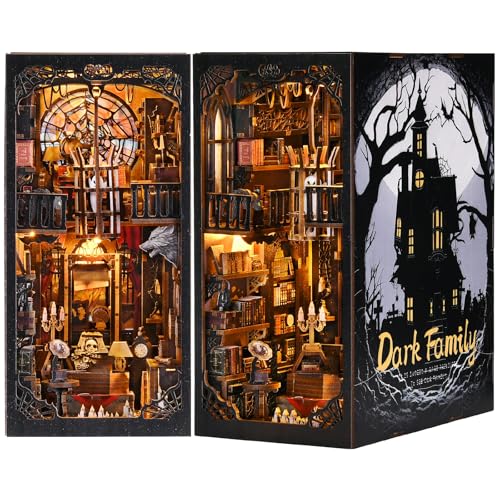ETKVR Book Nook Kit Book Nook Kits for Adults DIY Booknook Model Build DIY 3D Wooden Puzzle Bookend Booknook Bookshelf Insert Miniature Dollhouse Kit for Home Decoration - Image 1