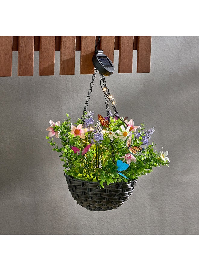 Home Box Lyn Solar Hanging Flower Pot with LED Lights 25 x 30 x 25 cm - Image 1