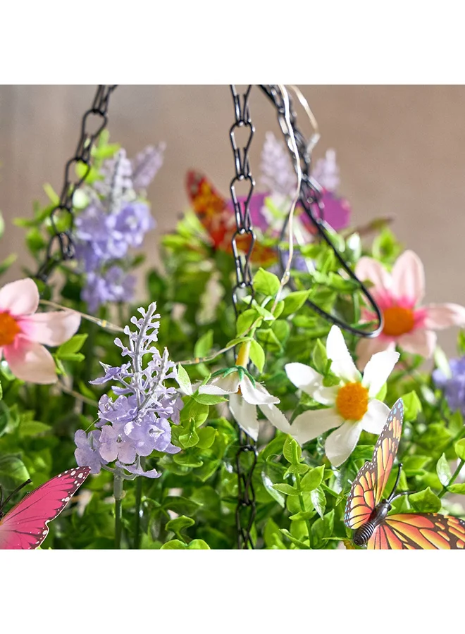 Home Box  Lyn Solar Hanging Flower Pot with LED Lights 25 x 30 x 25 cm  | Best Price UAE