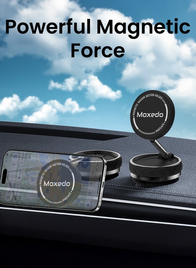Moxedo Magnetic Vacuum Suction Phone Holder Universal Mount for Car Desk Wall for iPhone & Android 360° Rotating Foldable MagSafe Compatible - Image 5
