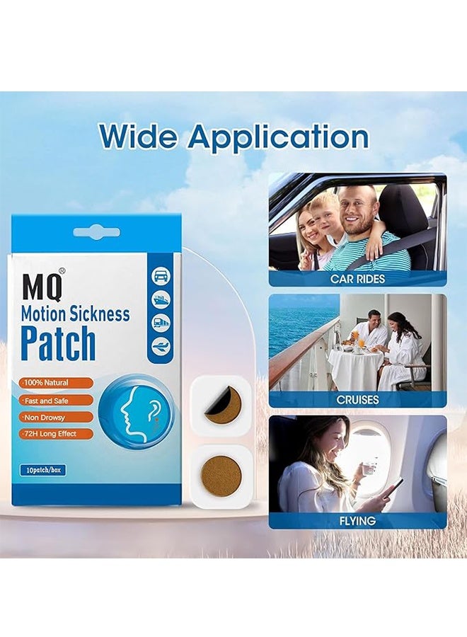 MQ 10 Patch Motion Sickness Patches, Relieves Nausea, Dizziness  Vomiting from Seasickness, Fast Acting  No Side Effects, for Car and Boat Rides, Cruise and Airplane Trips - Image 3
