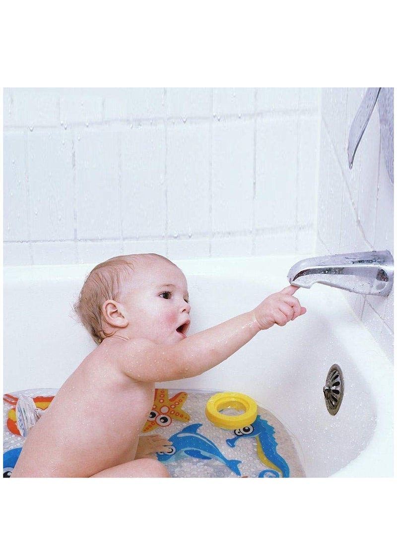 39cmx69cm Baby Bath Mat Anti-Slip PVC Cartoon Bathmats Tub Mat with Suction Cup Toddler Fish Bathtub Mat - Image 5