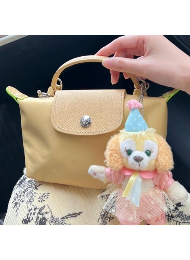 Exclusive French Dragon Bag Mini Casual Women's Bag Mobile Phone Bag Short Handle Hand Bag Dragon Mini Dumpling Bag-Colour:Mini Khaki-Size:PerForated + Shoulder Strap  - Image 1