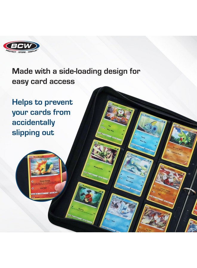 BCW Double-Sided 9-Pocket Pages Holder - 50 Black Pages | Trading Card Binder Sheets | Secure Side Loading | Ideal Card Storage and Display Solution - Image 4