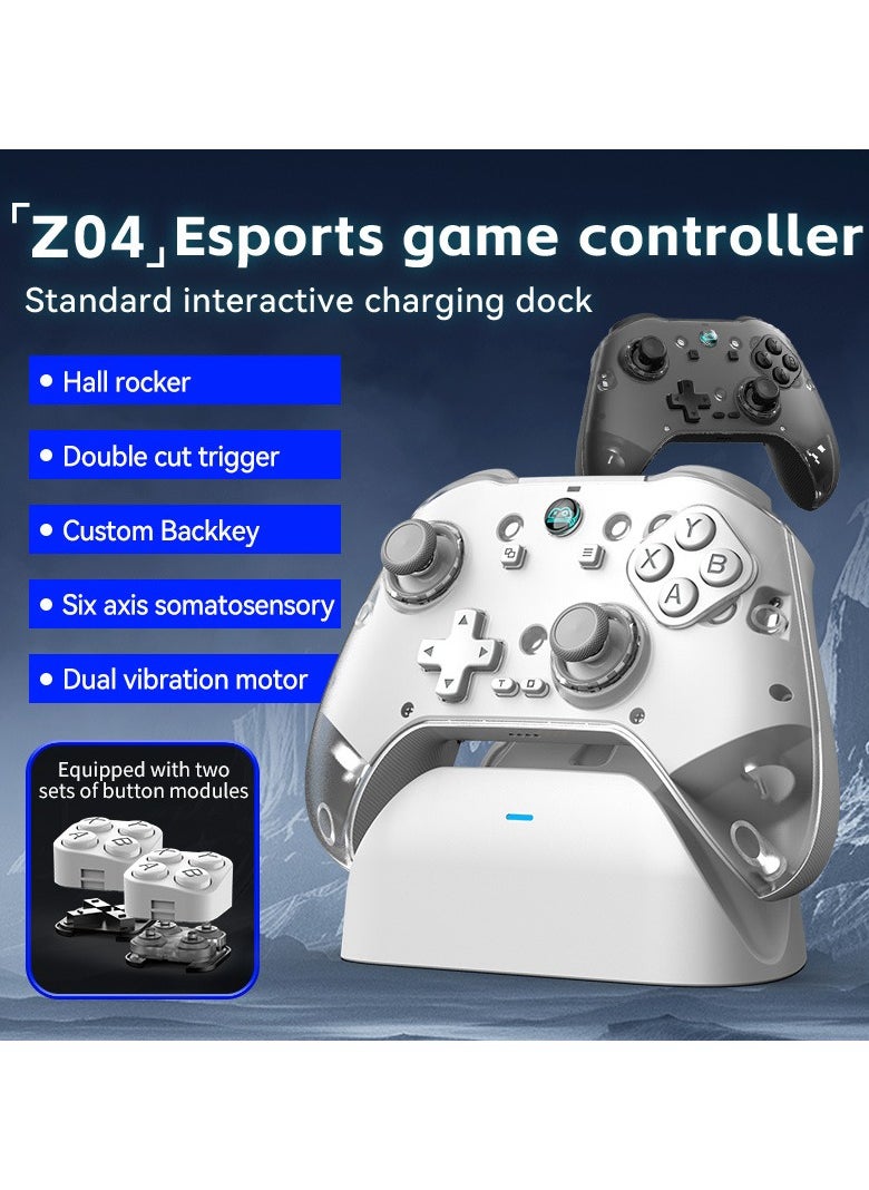 Generic - Z04 Gamepad With Charging Dock Magnetic Cover Bluetooth Hall Joystick Double Cut Trigger Android Ios Pc - Image 1