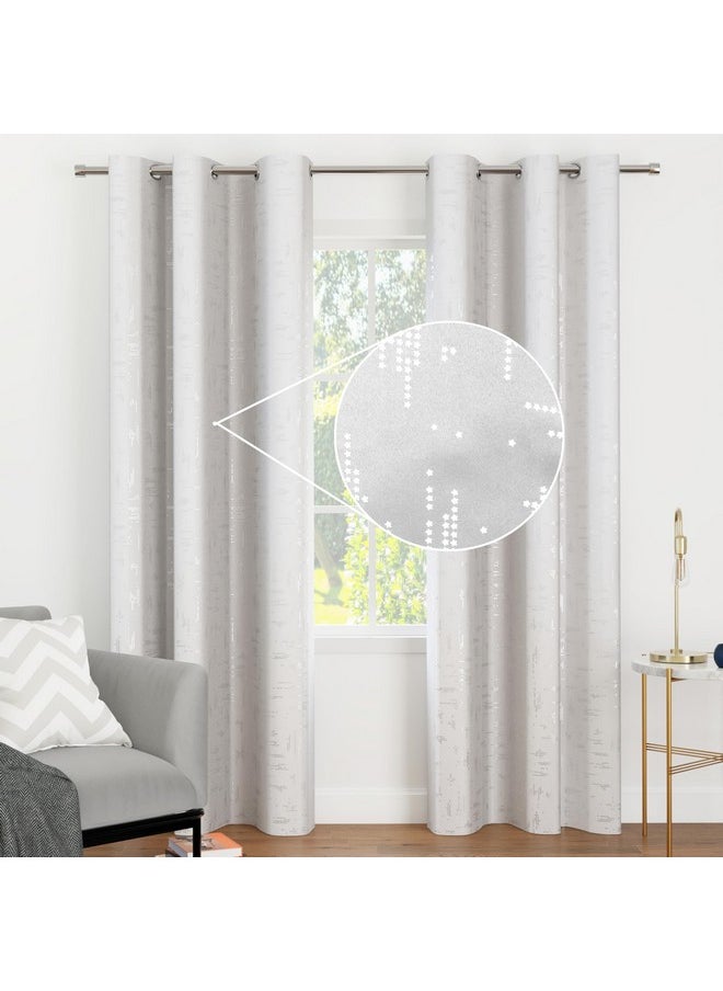 Encasa XO Printed Blackout Curtains 9 ft, 2 pcs | Silver Foil Citylight Silver Design I Room Darkening - Blocks 85% Light | Sound and Heat Reduction for Bedroom, Living Room I Machine Wash - pzsku/Z206180E4FA5D18BC1DB0Z/45/_/1738305818/fcdcff1a-06b6-4f13-9d1d-eb4aec1d8c94