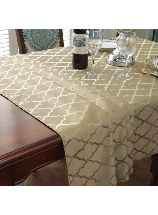 SASTYBALE Jacquard Tablecloth Flower Patterns Polyester Table Cloth Spill Proof Wrinkle Resistant Table Cover for Kitchen Dining Tabletop (Rectangle/Oblong, 60" x 102" (8-10 Seats), Gold) - Image 5