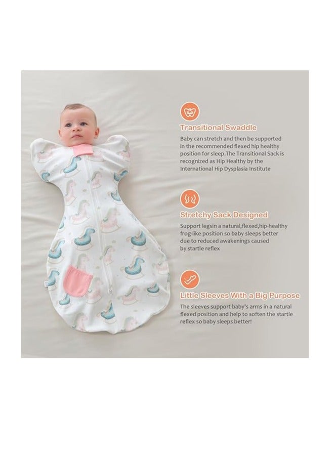 Baby Transition Swaddle Sleep Sack with 2-Way Zipper 100% Cotton Soft Comfortable Sleeping Bag 1.0 TOG  - Image 3