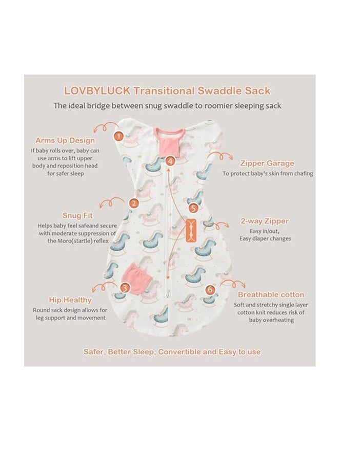Baby Transition Swaddle Sleep Sack with 2-Way Zipper 100% Cotton Soft Comfortable Sleeping Bag 1.0 TOG  - Image 4