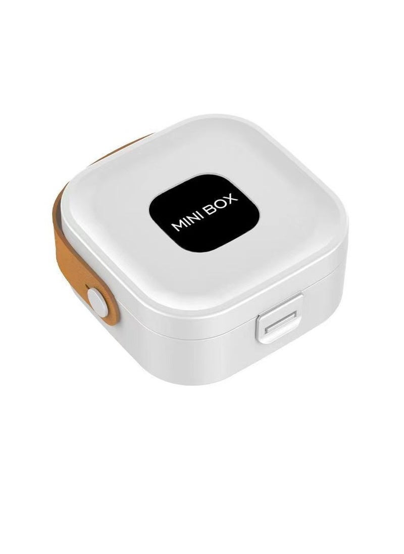 Generic Elegant White Mini Jewelry Organizer Box - Portable Travel Storage Case for Earrings, Headphones & Small Accessories, Durable Dust-Proof Design with Soft Interior  - Image 1