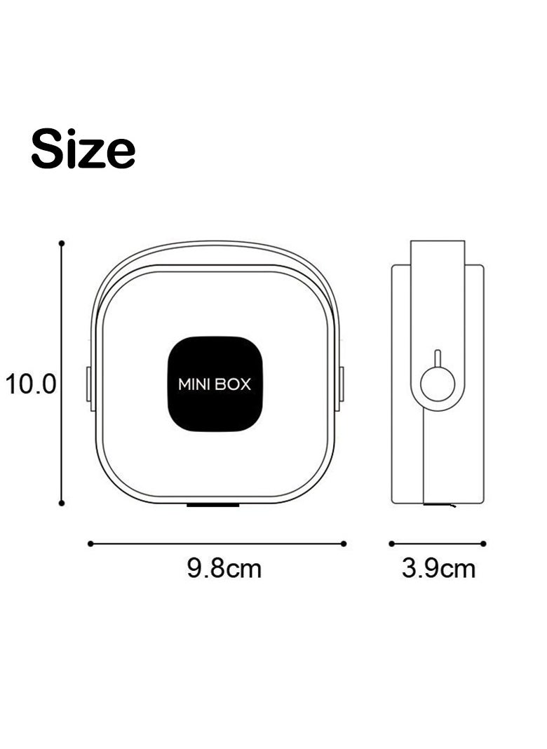 Generic Elegant White Mini Jewelry Organizer Box - Portable Travel Storage Case for Earrings, Headphones & Small Accessories, Durable Dust-Proof Design with Soft Interior  - Image 3