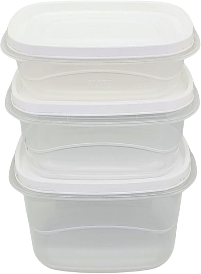 إليت طقم ثلاجات شفاف من إيليت، صناديق ساخنة وباردة بأحجام مختلفة / 1 لتر / 1.5 لتر / 2 لتر، 3 قطع (غطاء أبيض)