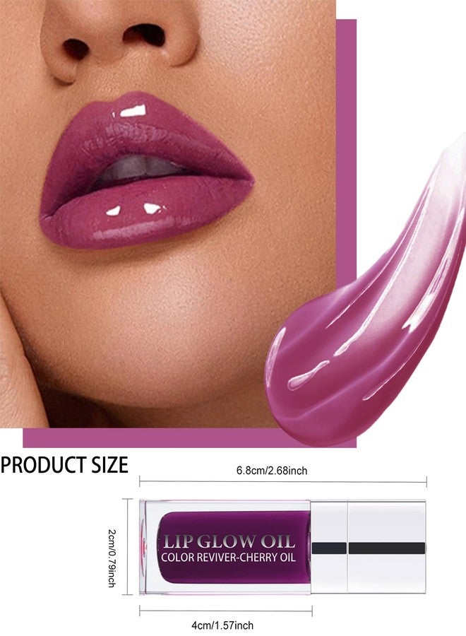 LYSdefeu Glow Reviver Lip Oil Moisturizing Lip Gloss for Dry Lips, Clear Lip Oil with Plumping, Hydrating Effects, Women's Makeup Gift (#006 Berry) - Image 3