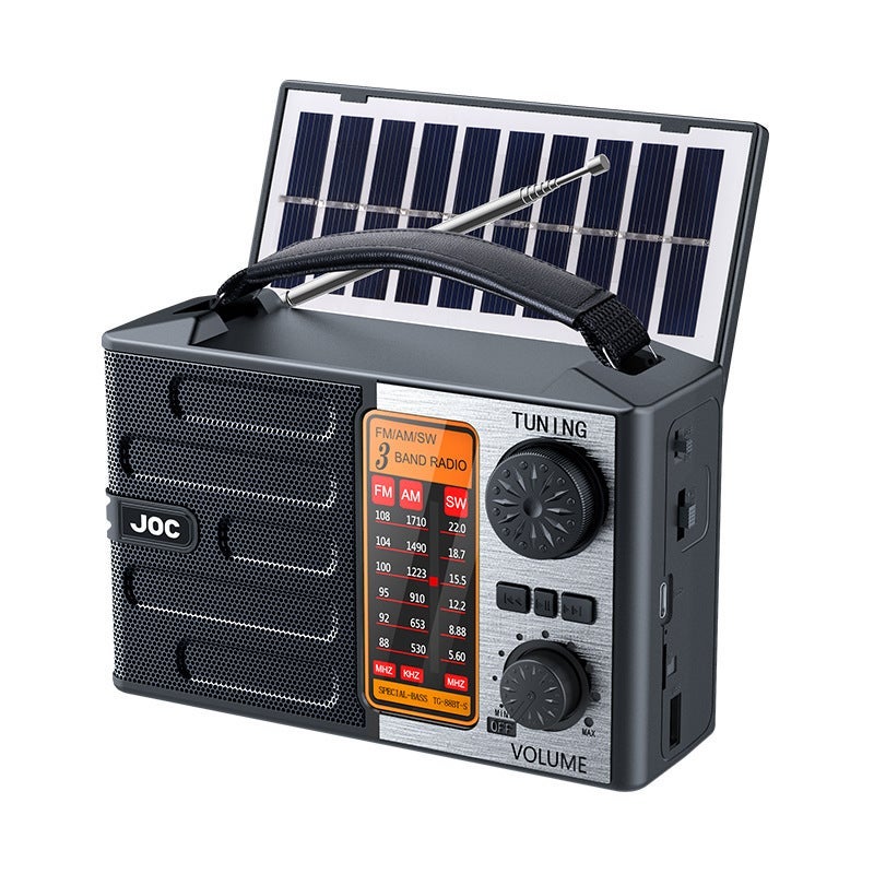 Solar Bluetooth Radio Full Band Full Channel High-end Full Band Radio Automatic Search for Foreign Trade Manufacturers black