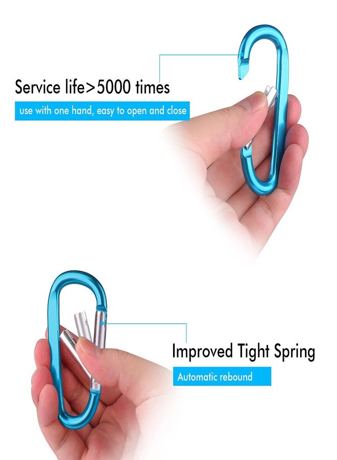CampTek 6PCS Carabiner Caribeaner Clip,3" Large Aluminum D Ring Shape Carabeaner Keychain Hook - Image 3