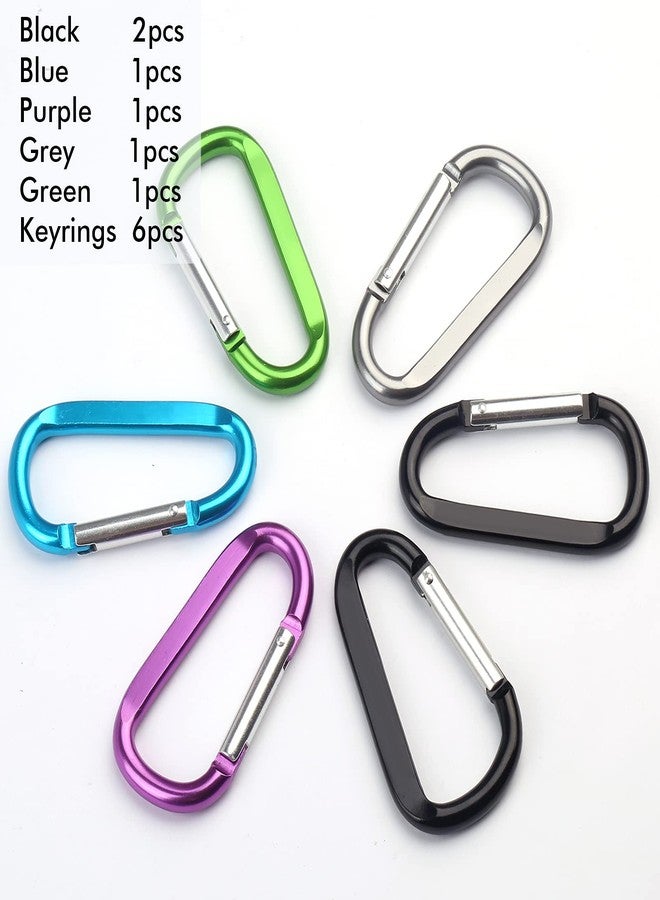 CampTek 6PCS Carabiner Caribeaner Clip,3" Large Aluminum D Ring Shape Carabeaner Keychain Hook - Image 5