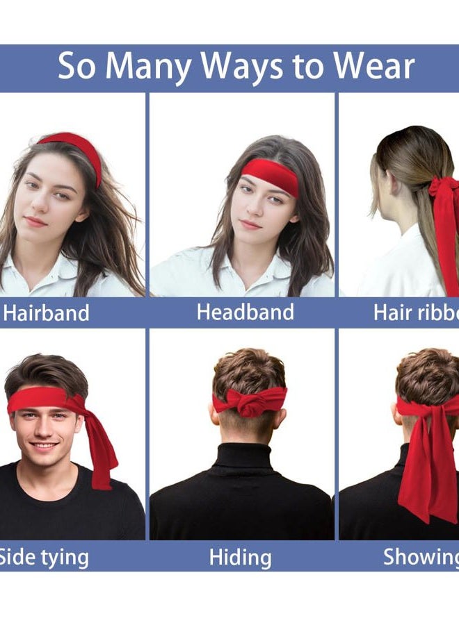 SRLLBBY Sport Tie Headbands Tennis Head Tie for Men Women Sports Fans Ninja Soccer Basketball Teams Head Ties Halloween (Red) - Image 5