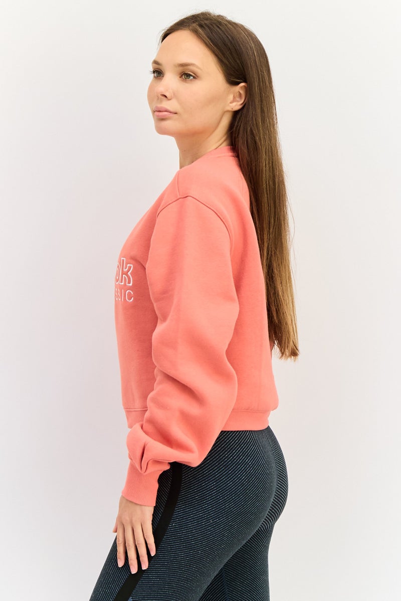 Reebok Women Sportswear Fit long Sleeve Outdoor Sweatshirt, Rose Orange - Image 4