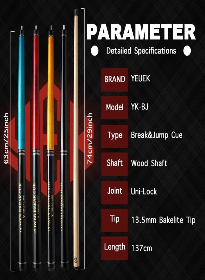 YEUEK 3-Piece Heavy Jump Break Cue Stick 23oz,Canadian Maple Wood Pool Stick,13.5mm Bakelite Tip for Explosive Breaks and Effortless Jumps - Image 4