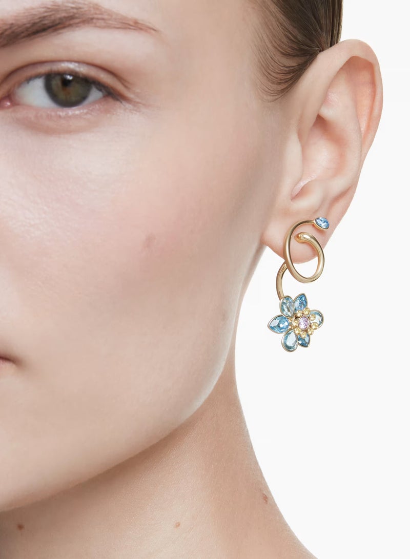 أقراط متدلية من إيديليا، تصميم غير متماثل، قطع مختلطة، زهرة، متعددة الألوان، مطلية بالذهب - 5709025 - Image 5